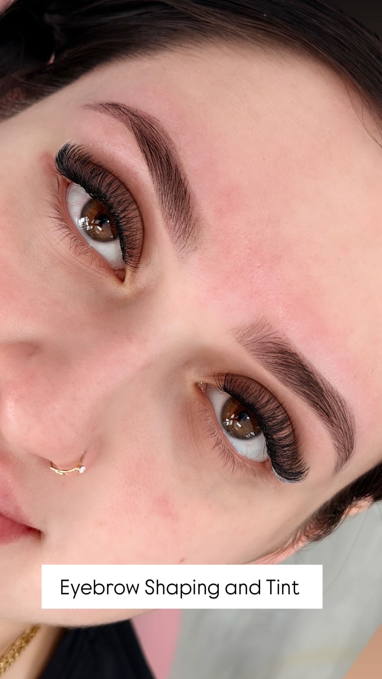 Eyebrow shaping and tint result